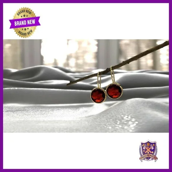 14k Yellow Gold Opal Dangle Earrings 8mm Handmade Wedding Jewelry Gift